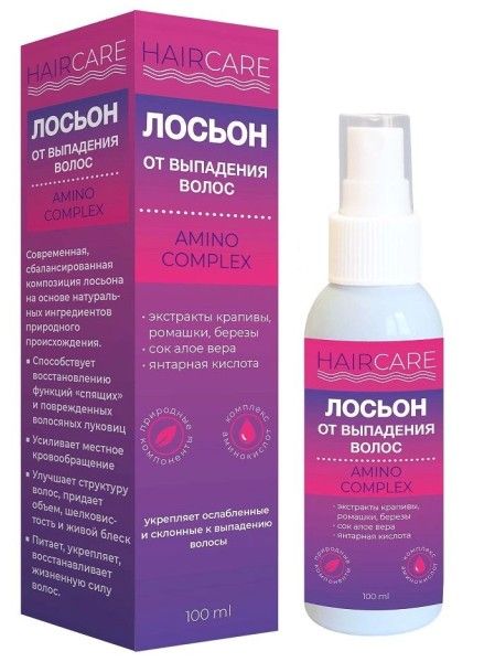 Изображение товара Лосьон от выпадения волос HAIR CARE AMINO COMPLEX МедикоМед 100мл Лосьон от выпадения волос HAIR CARE AMINO COMPLEX МедикоМед 100мл фотография
