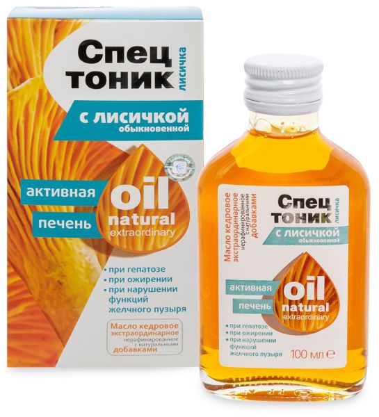 Изображение товара Спецтоник лисичка масло экстраординарное Активная печень, 100 мл Спецтоник лисичка масло экстраординарное Активная печень, 100 мл фотография