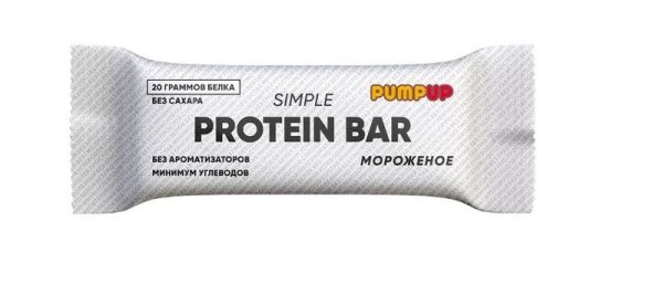 Изображение товара Батончик протеиновый Мороженое Pump up Simple 50г Батончик протеиновый Мороженое Pump up Simple 50г фотография