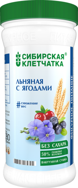 Изображение товара Сибирская клетчатка Льняная с ягодами 280 г Сибирская клетчатка Льняная с ягодами 280 г фотография