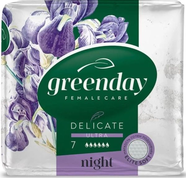 Изображение товара Прокладки Green Day Ultra Night dry delicate №7 Прокладки Green Day Ultra Night dry delicate №7 фотография