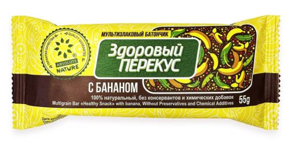 Батончик с бананом Здоровый перекус 55г фотография